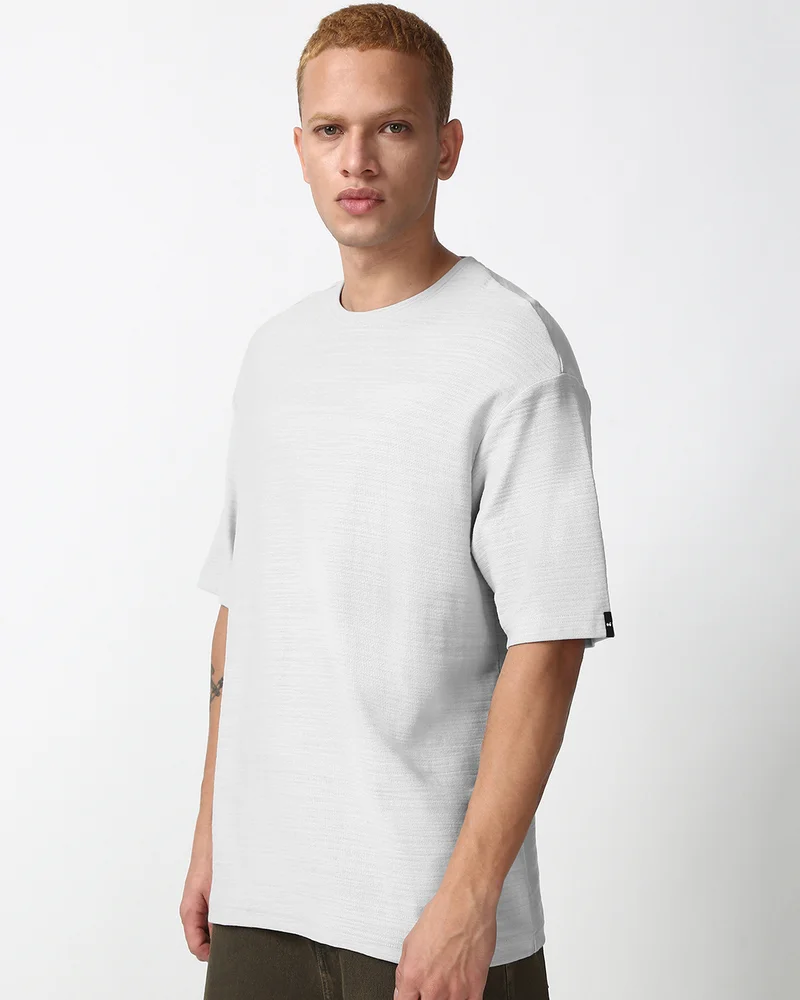 بيواكوف Men's Vapour Blue Oversized T-shirt